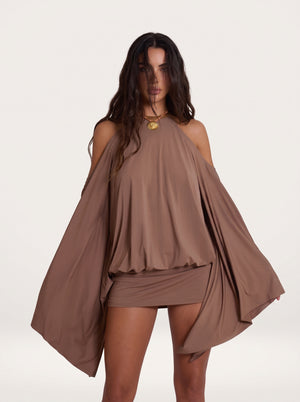 MochaSiren Butterfly Mini Dress