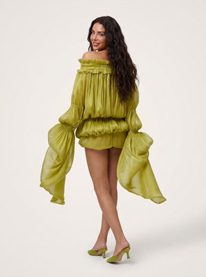 LimeLuxe Ruffle Mini Dress