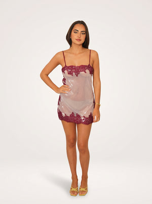 Sequin Lace Mini Dress