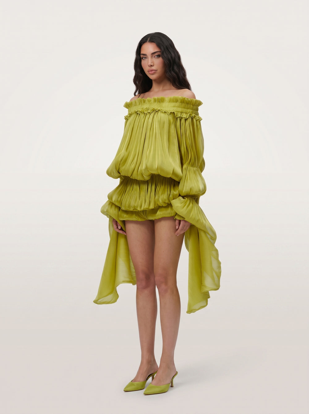 LimeLuxe Ruffle Mini Dress
