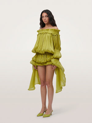 LimeLuxe Ruffle Mini Dress