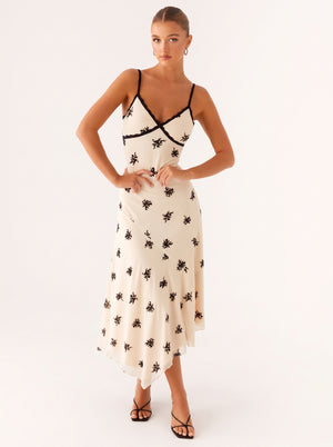 Lace Trim Floral Slip Dress