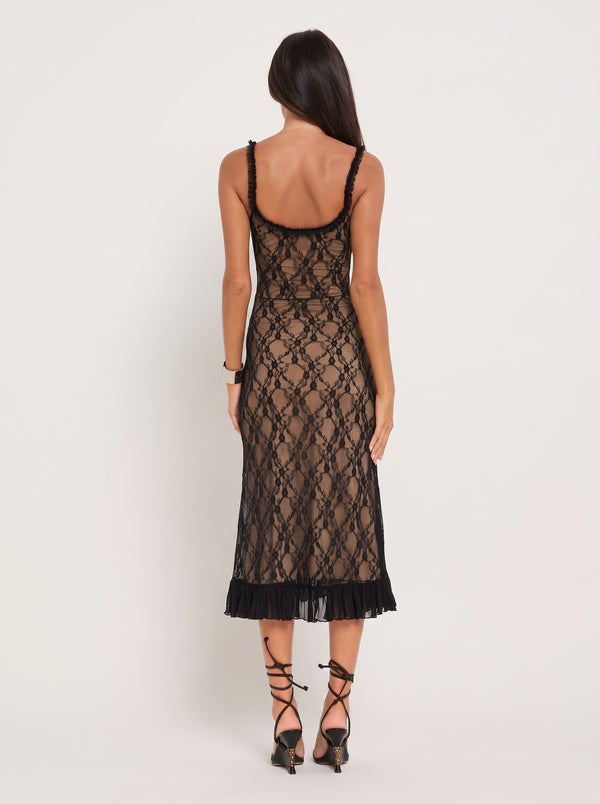 Black Lace Midi Dress