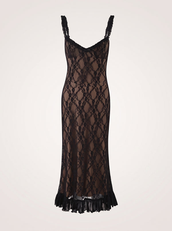 Black Lace Midi Dress