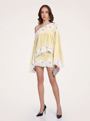 Lace Trim Off-Shoulder Mini Dress