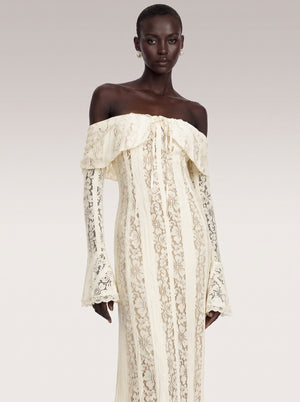 Off Shoulder Lace Maxi Dress