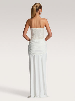 Ribbon Strapless Maxi Dress