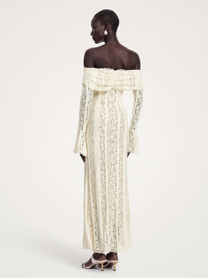 Off Shoulder Lace Maxi Dress