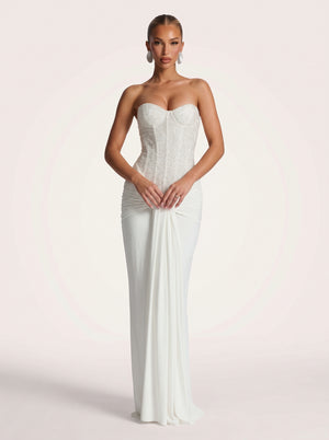 Ribbon Strapless Maxi Dress