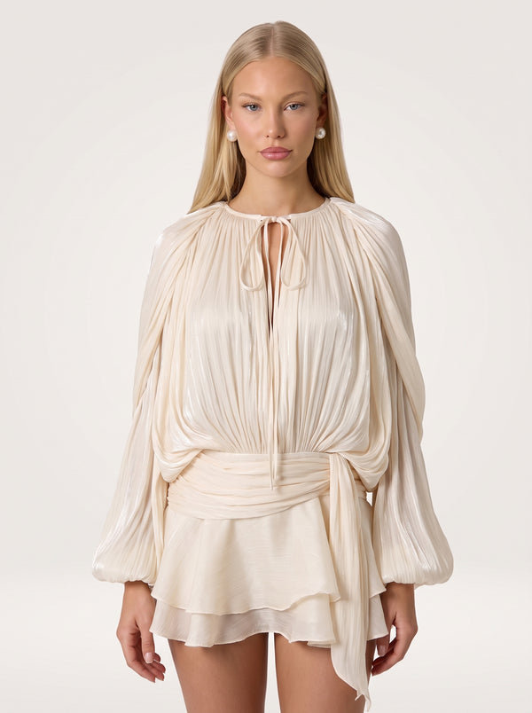 Balloon Sleeve Ruffle Mini Set