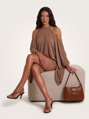 MochaSiren Butterfly Mini Dress