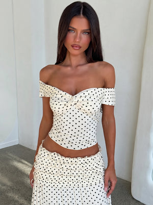 Polka Dot Off-Shoulder Co-ord Set