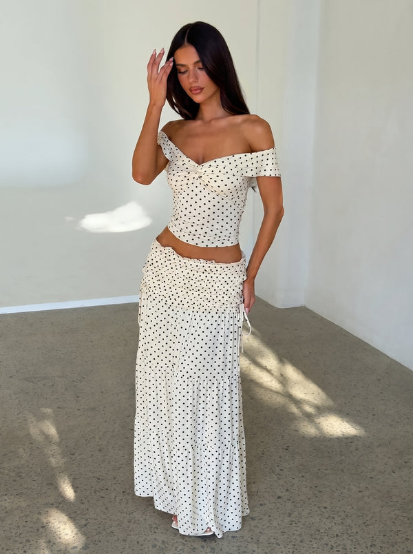 Polka Dot Off-Shoulder Co-ord Set