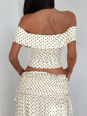 Polka Dot Off-Shoulder Co-ord Set