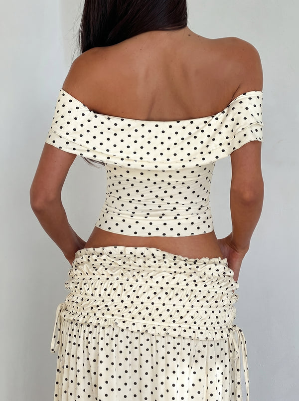 Polka Dot Off-Shoulder Co-ord Set