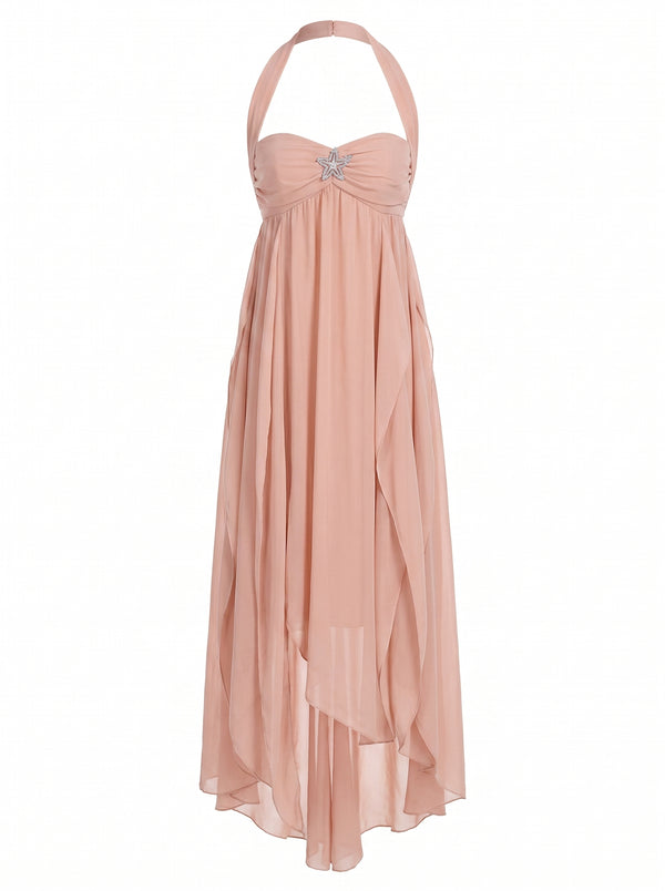 Starfish Ruffle Open-Back Gown