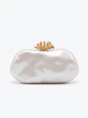 Pearl Coral Clasp Clutch
