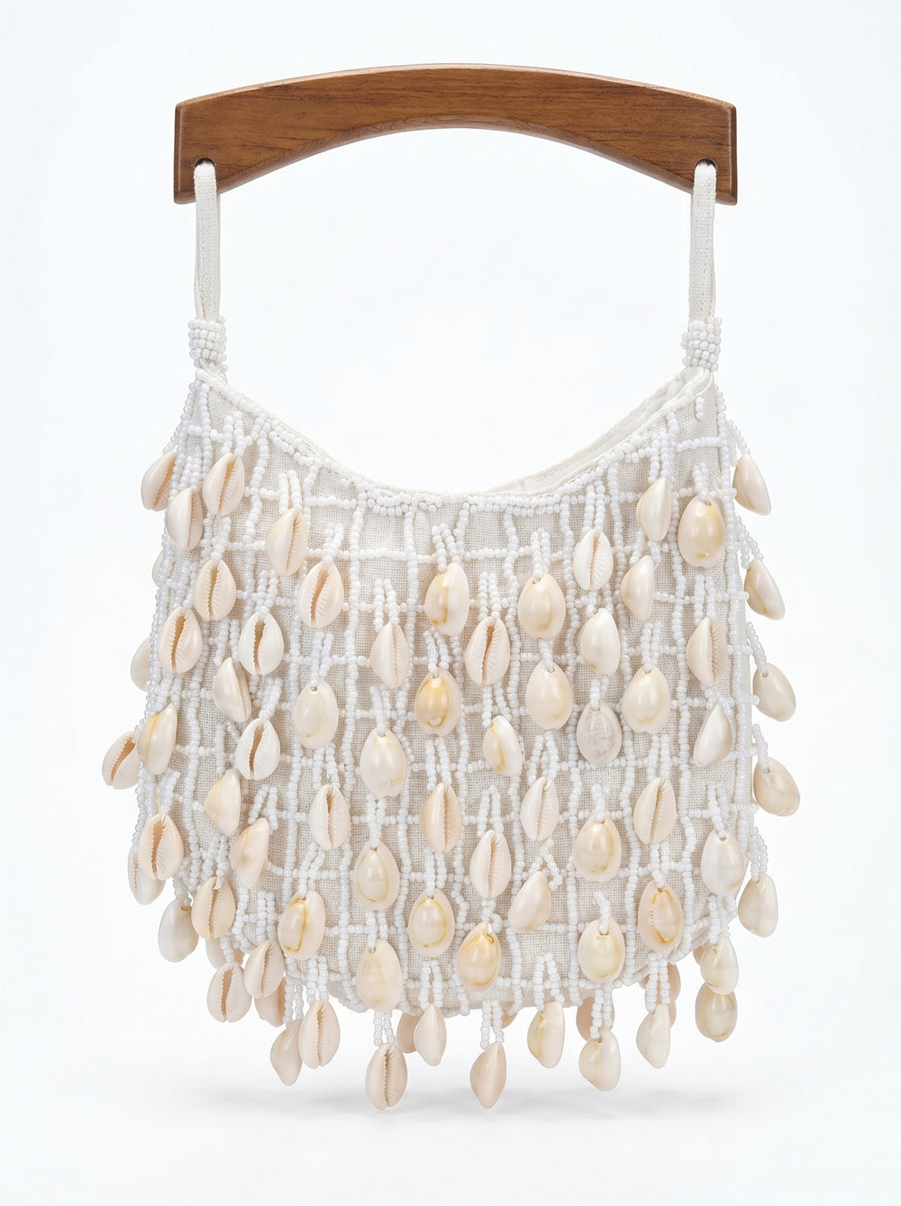Cowrie Shell Wooden Tote