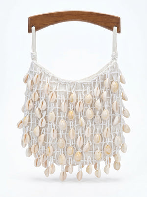 Cowrie Shell Wooden Tote