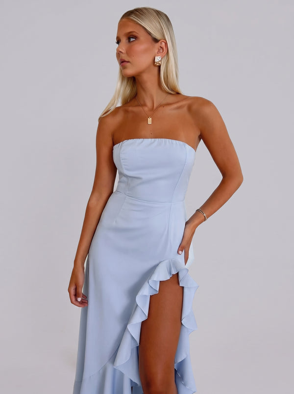 Bow Back Ruffle Maxi Dress