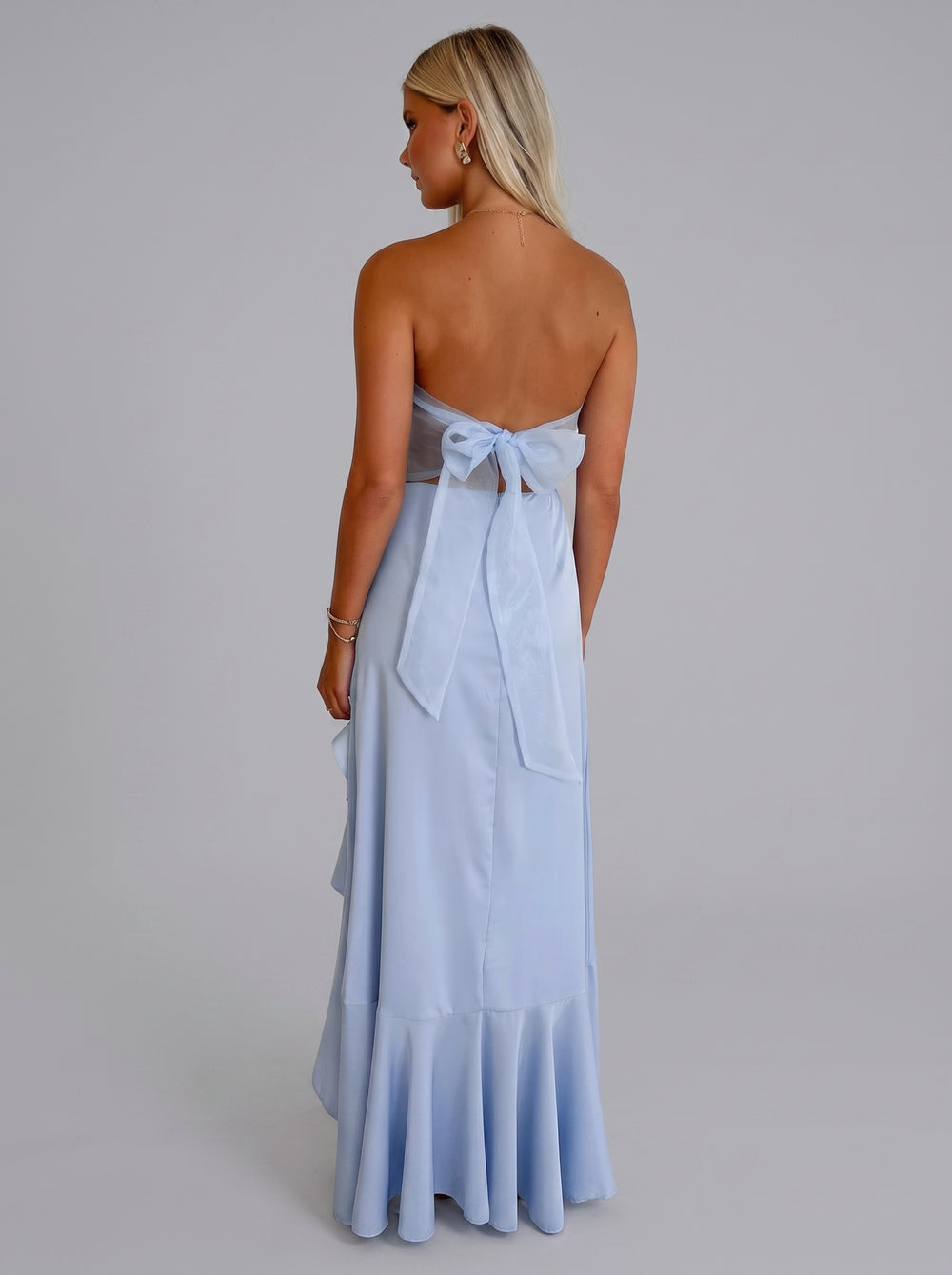 Bow Back Ruffle Maxi Dress