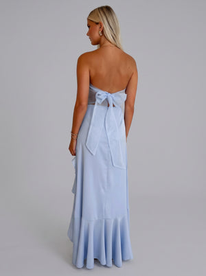 Bow Back Ruffle Maxi Dress